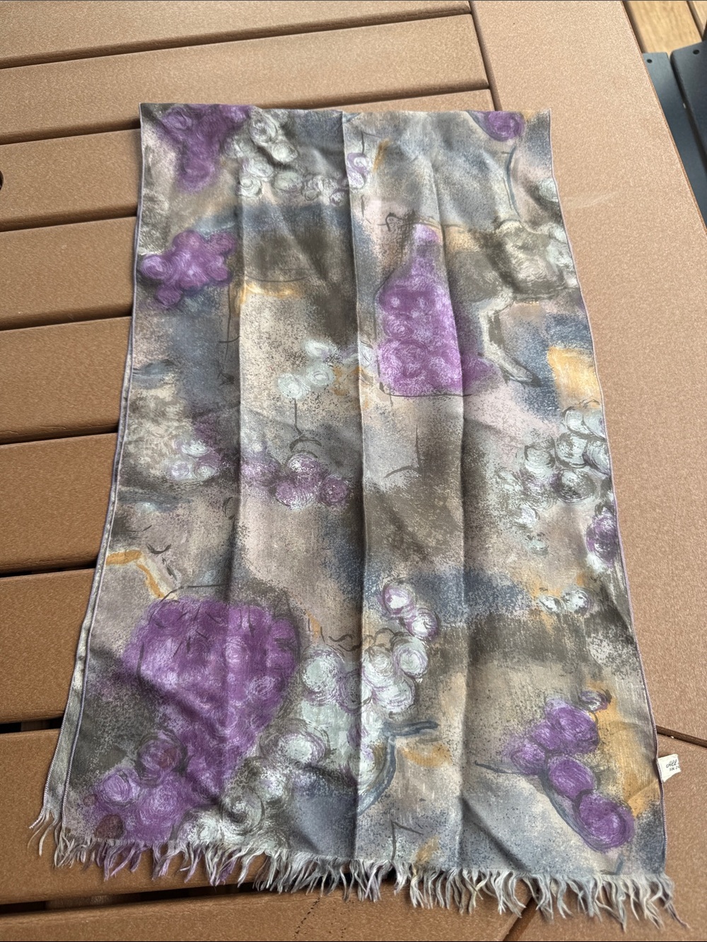 All Silk Echo Oblong Scarf 1980-90s Watercolor
